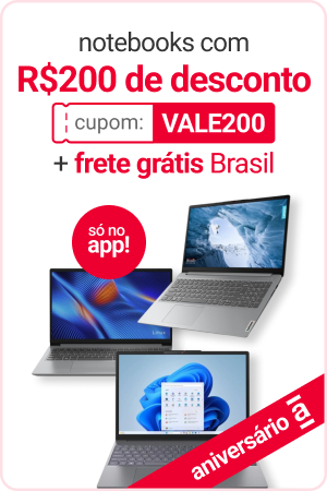 Imagem notebook com  R$ 200 de desconto cupom VALE200 frete gratis Brasil 